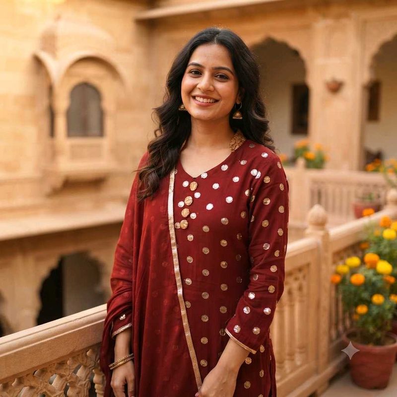 Elegant Maroon Kurta with Duppata