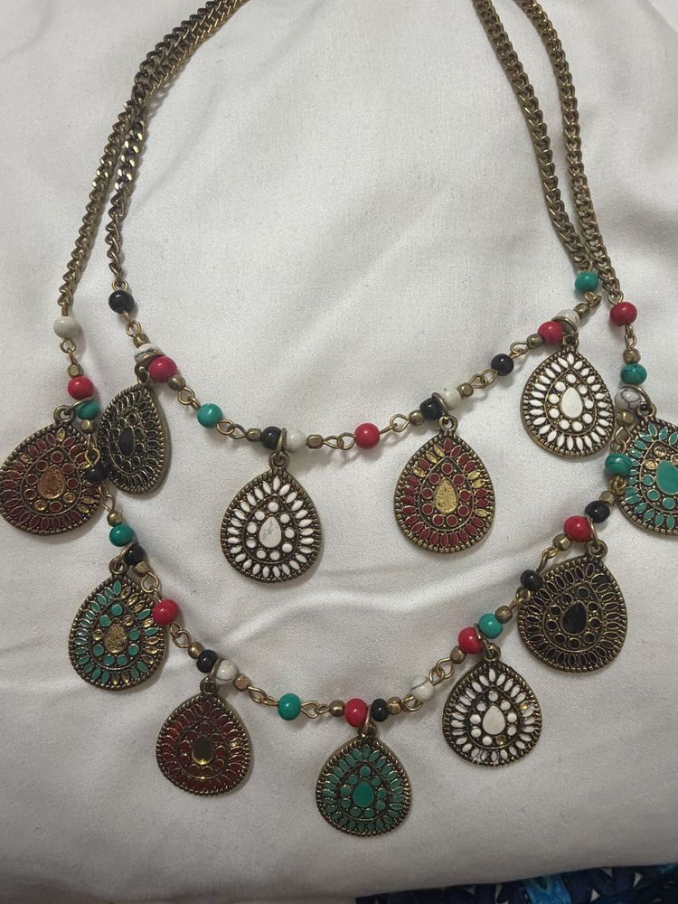 Boho Beaded Statement Necklace