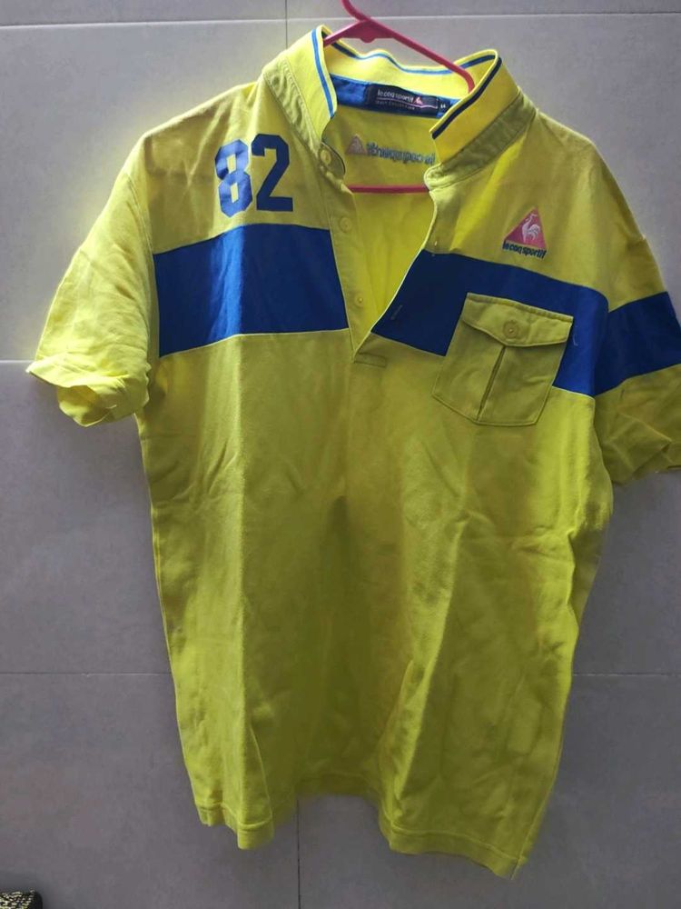 Le Coq Sportif Yellow Polo T-Shirt