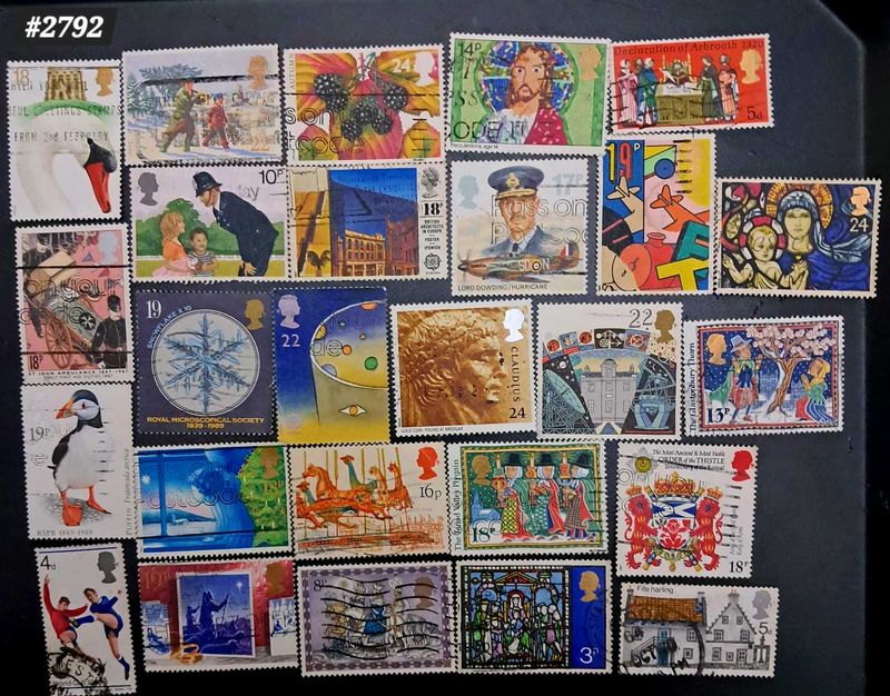 25 GreatBritain large different stamps