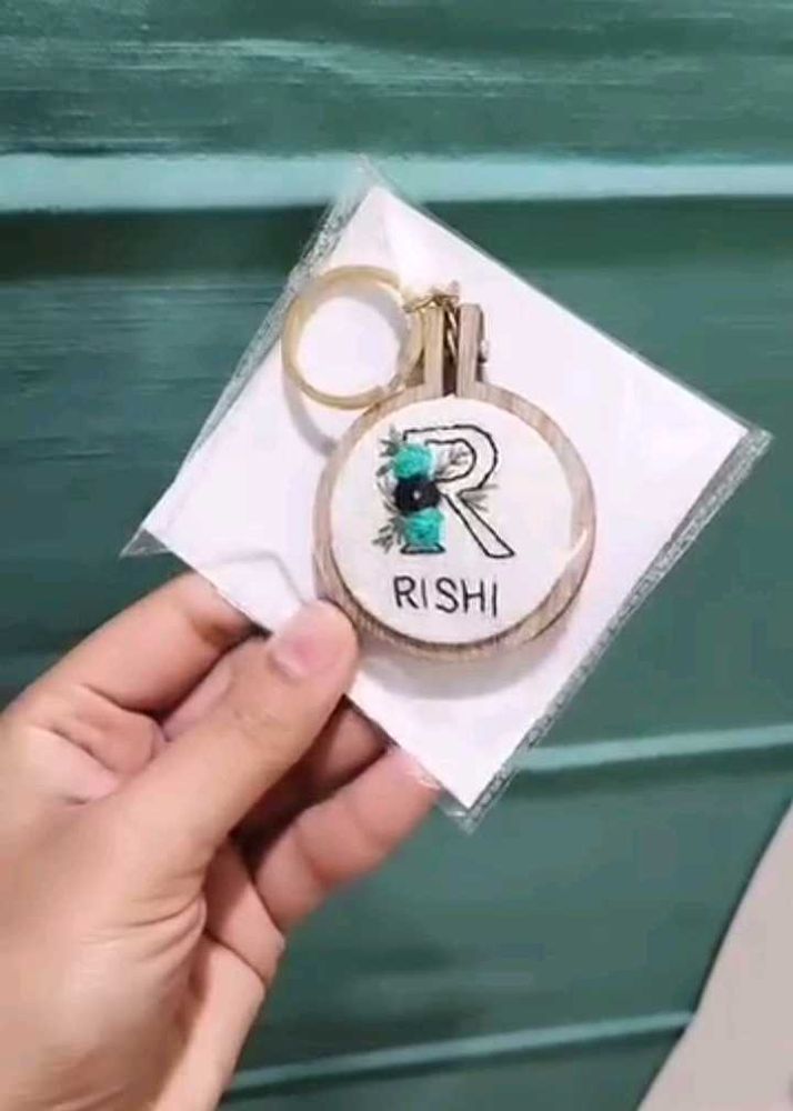 Hand Embroidered Keychain