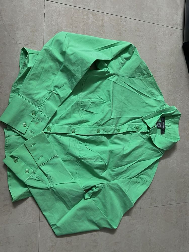 Men's Lime Green Collared Shirt