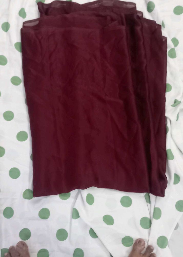 Maroon Silk Blend Saree