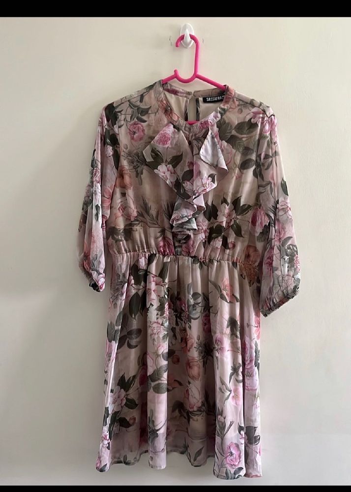 Floral Chiffon Midi Dress