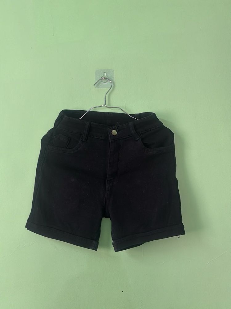 Black Denim Shorts