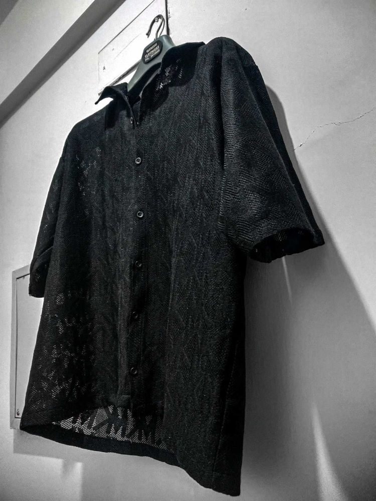 Net Shirt Z Black For Man's
