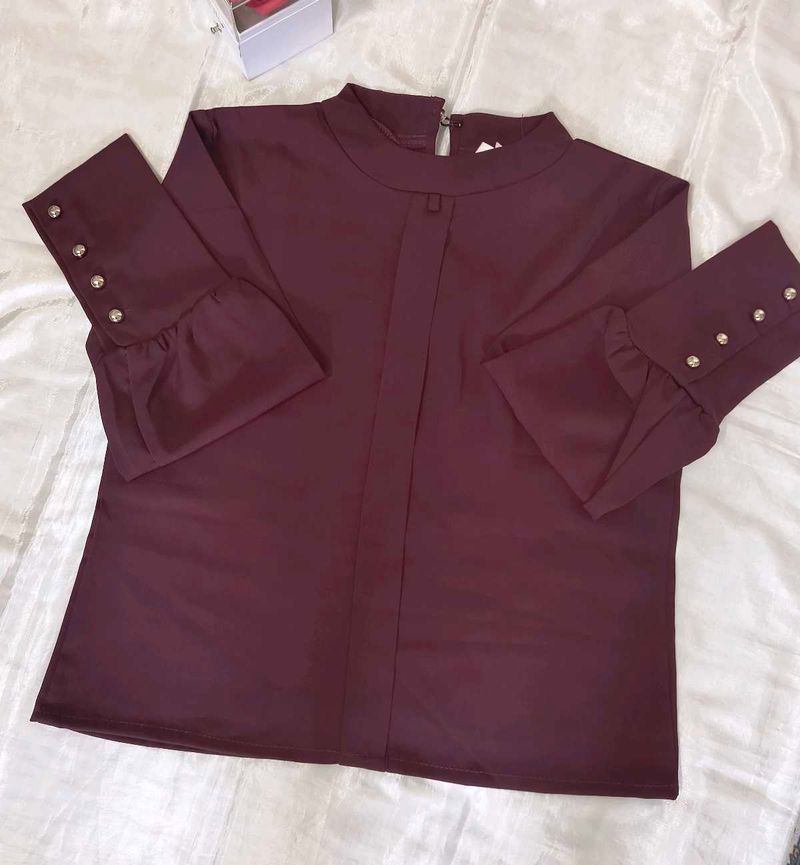 Elegant Maroon Bell Sleeve Top