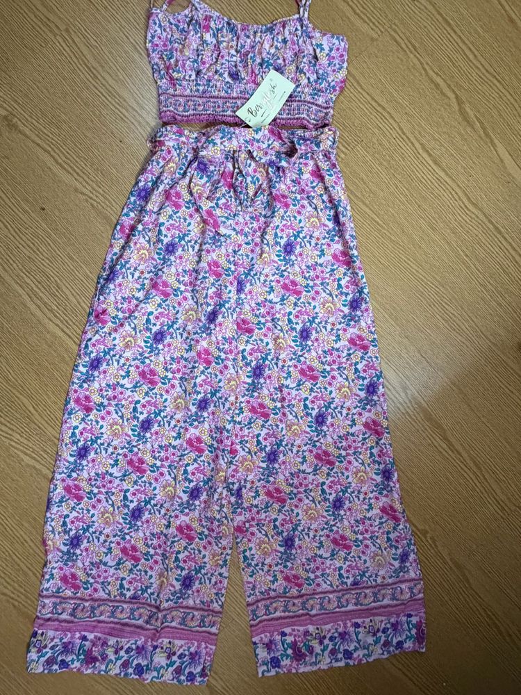 Boho beach Floral Pink Co-ord Set