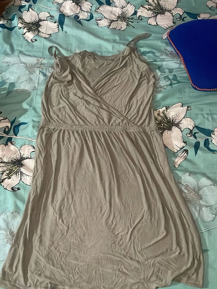 Comfortable Grey Wrap Dress