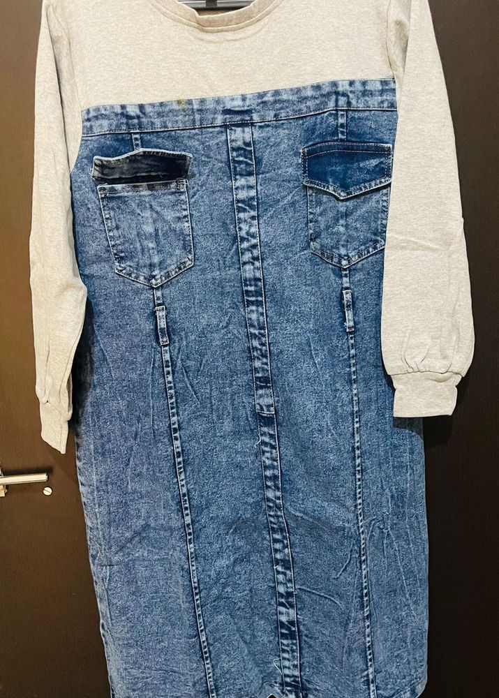 DENIM T-shirt DRESS WITH BELT