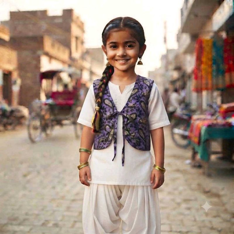 Cute Girls🤎 Ethnic Wear Set