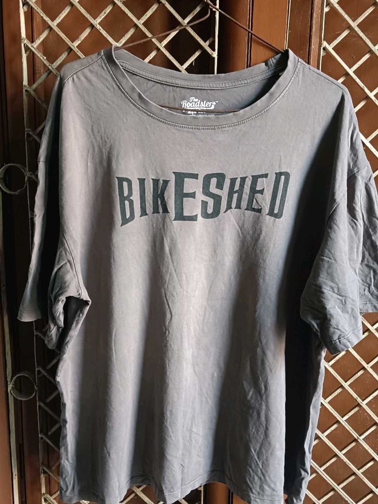 Stylish Grey "BIKESHED" Graphic T-Shirt