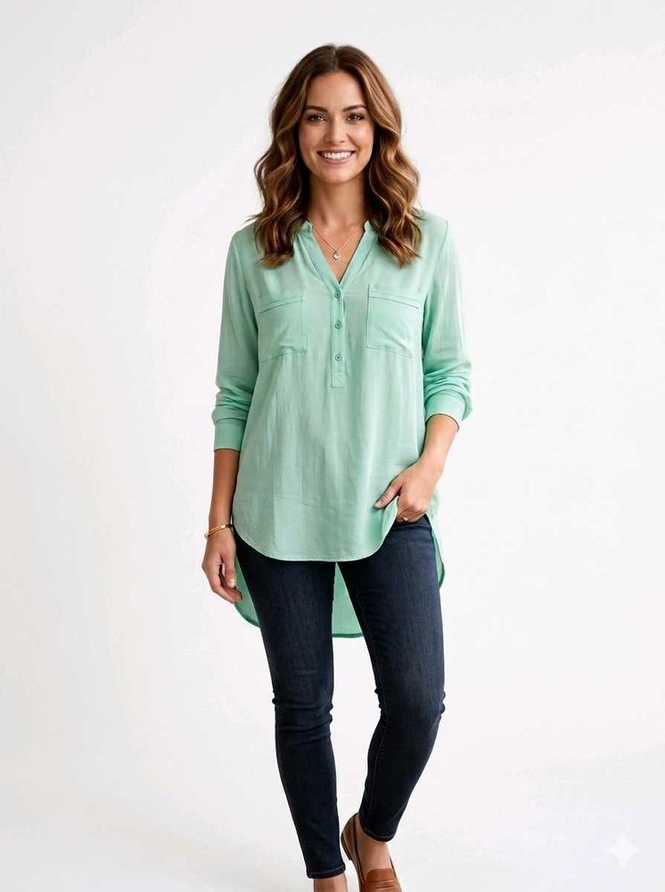 Stylish Women's Mint Green Tunic Top