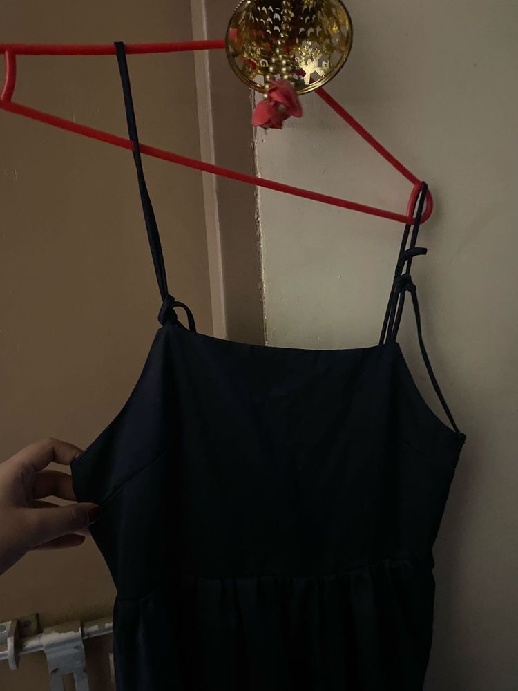 Navy Blue Spaghetti Strap Dress