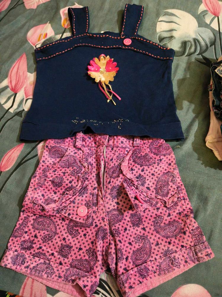 Cute Girls' Top &amp; Shorts Set