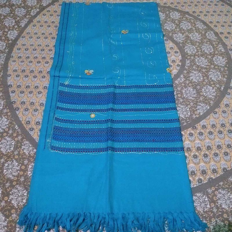 Winter Shawl with Embroidery