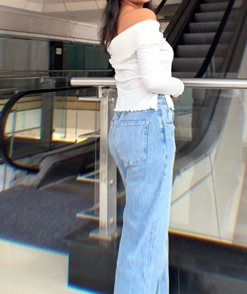 h&amp;m divided off shoulder top