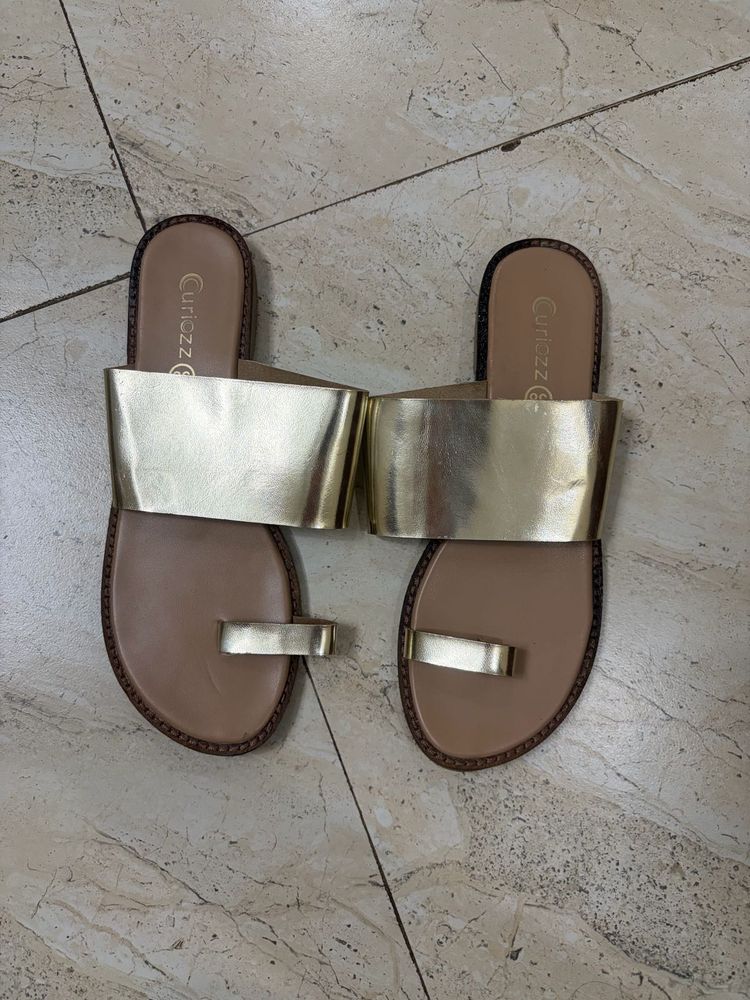 Chic Gold Flat Sandals
