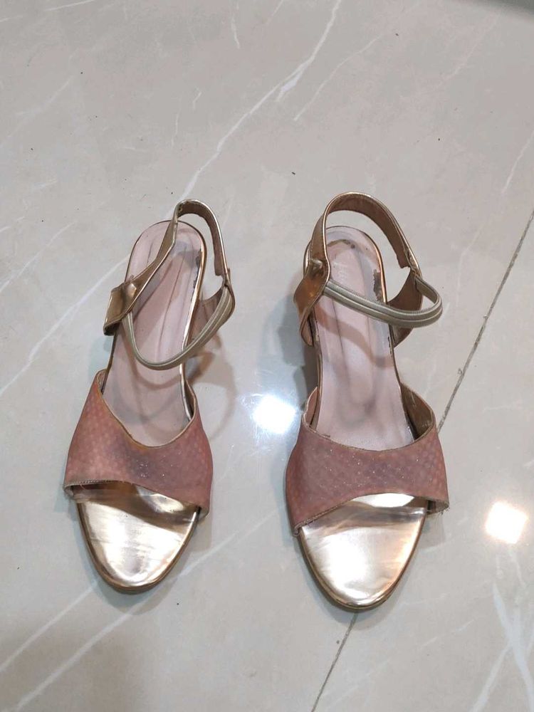 Stylish Rose Gold Block Heels