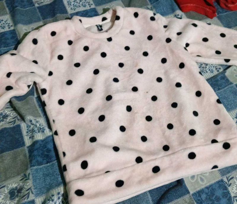 Pink Polka Dot Sweater