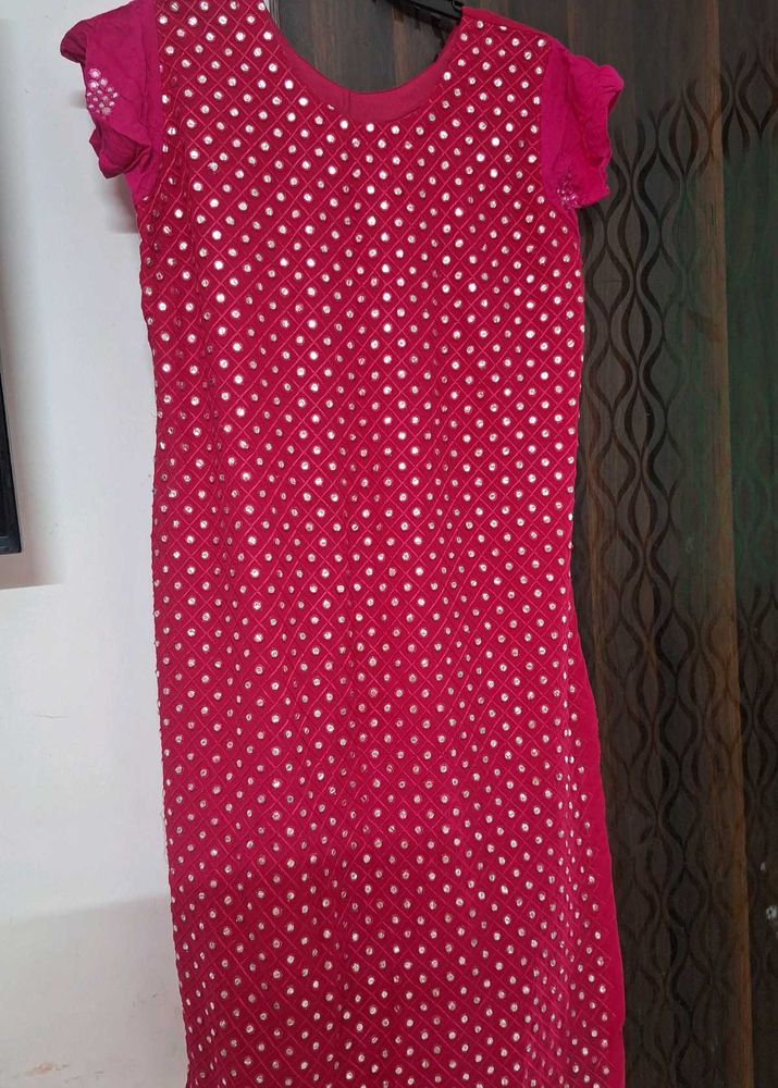 Embellished Magenta Kurta