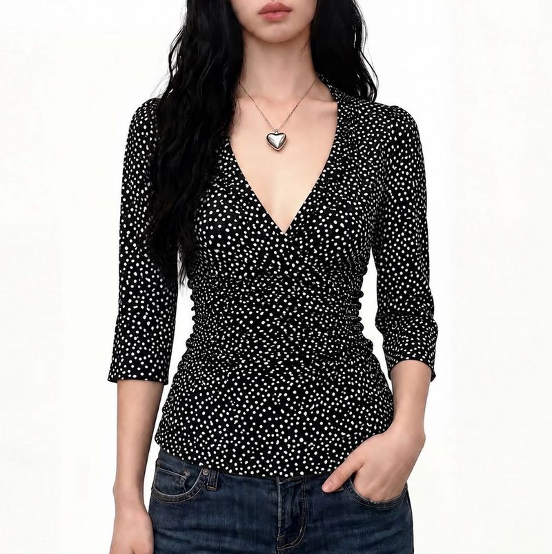 Polka Fitted Top