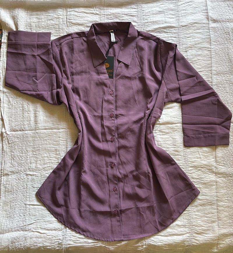 Elegant Purple Button-Up Shirt
