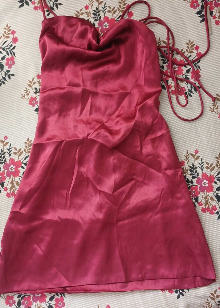 Satin Mini Slip Dress (free delievery)