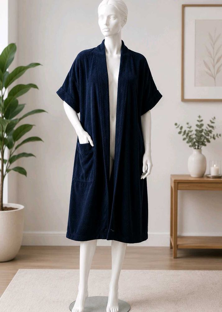 Navy Blue Velvet Robe