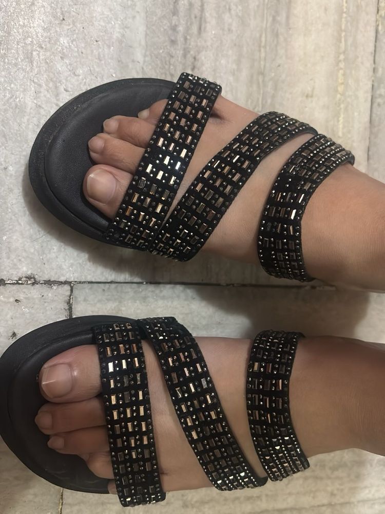 Sparkly Black Sandals