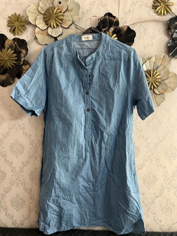 Light Blue Denim Shirt Dress