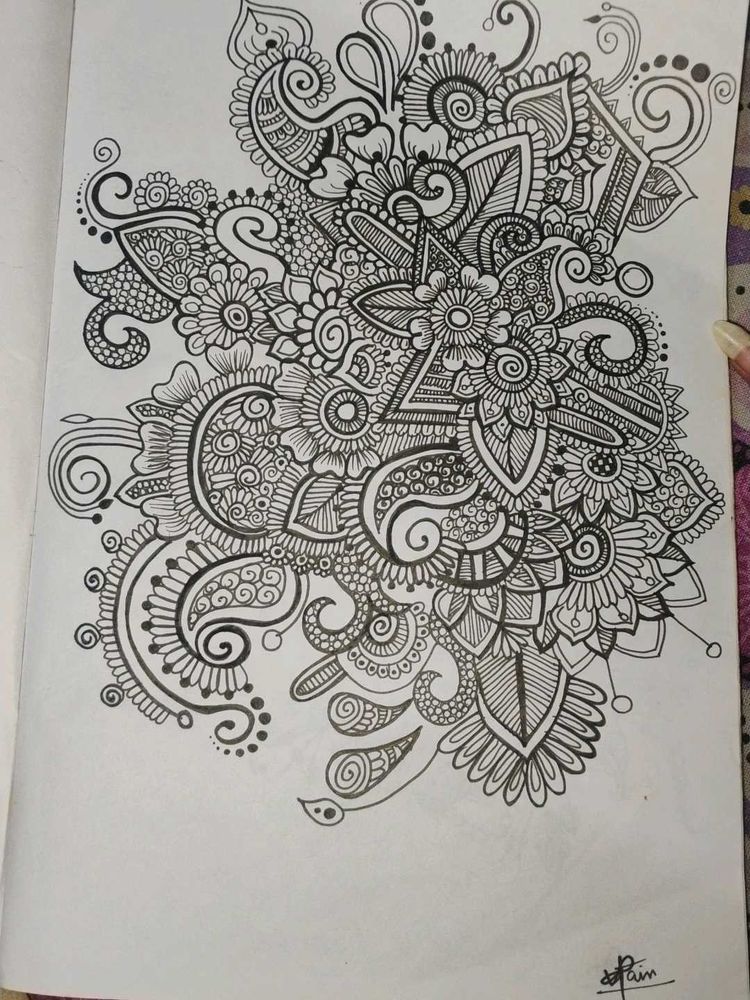 Intricate Mehndi Design Sketch