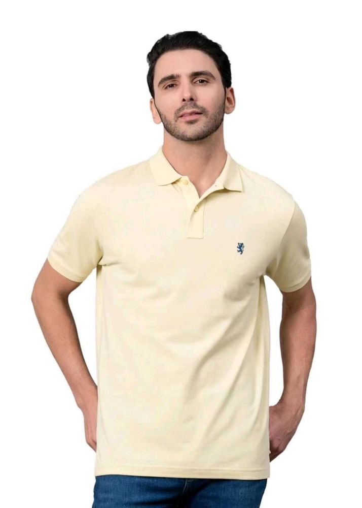 Men's Light Yellow Polo T-Shirt