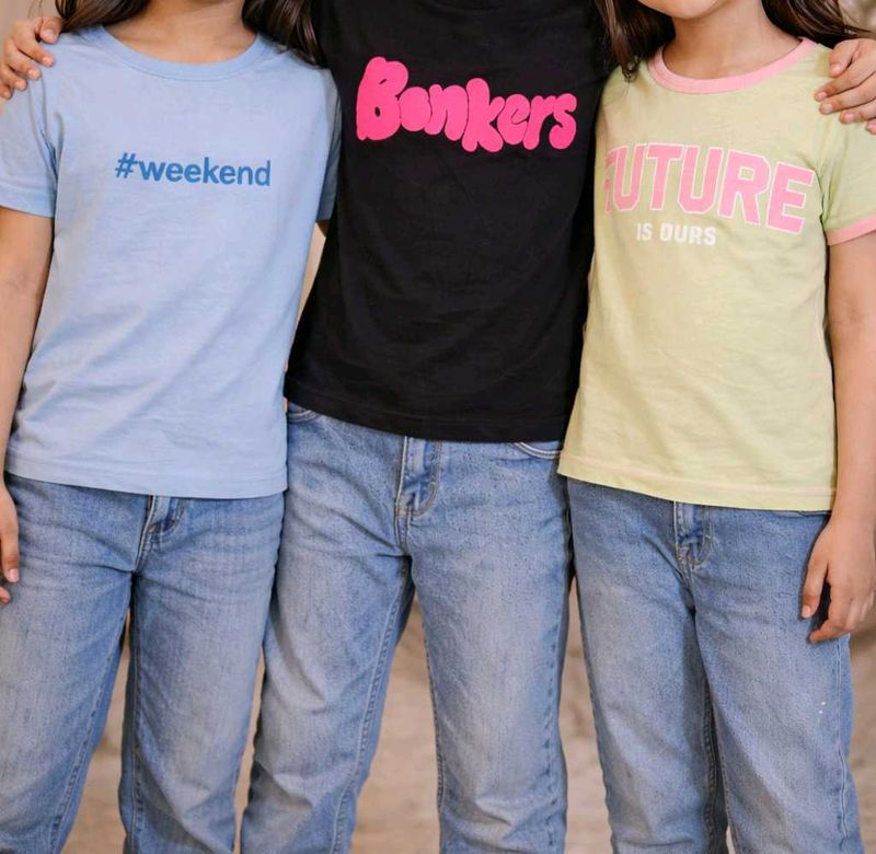 SALE :SET OF 3 GIRLS' TOPS