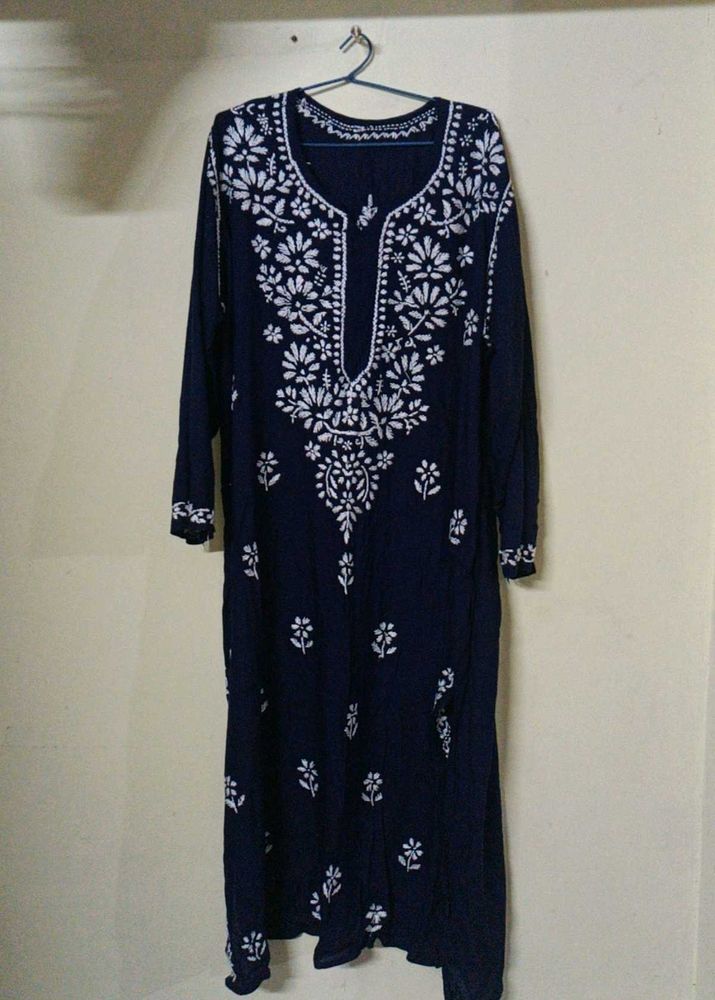 Navy Blue Chikankari Kurta