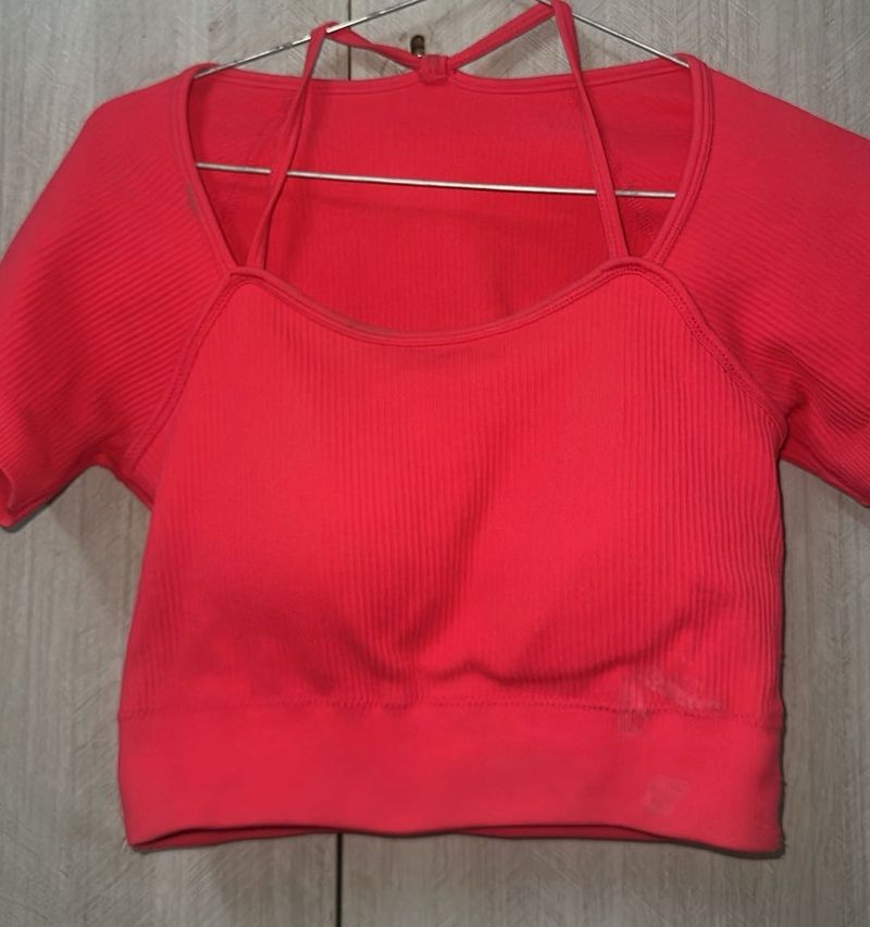 Ribbed Red Crop Top