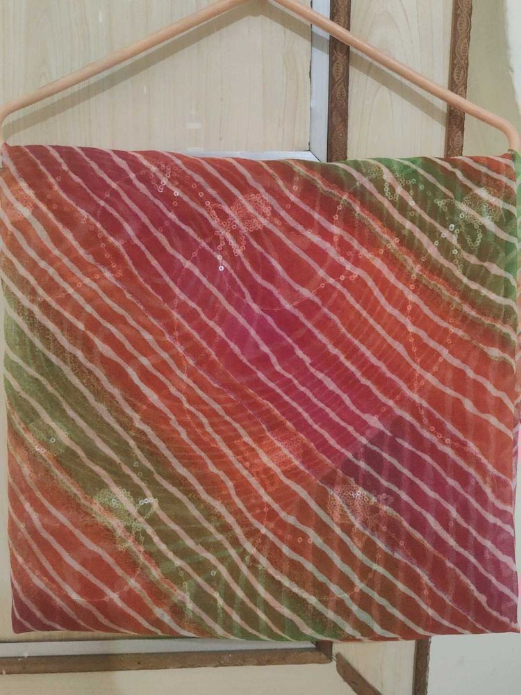 Vibrant Leheriya Saree with Sequins