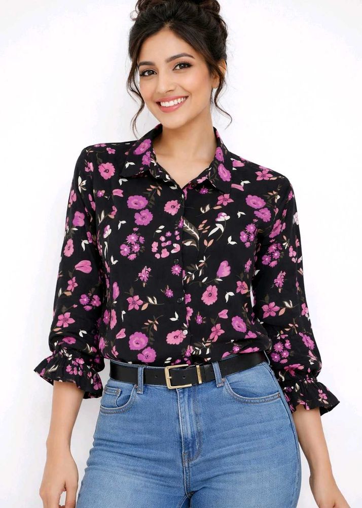 Black 🖤✨Floral Printed Women Shirt |
