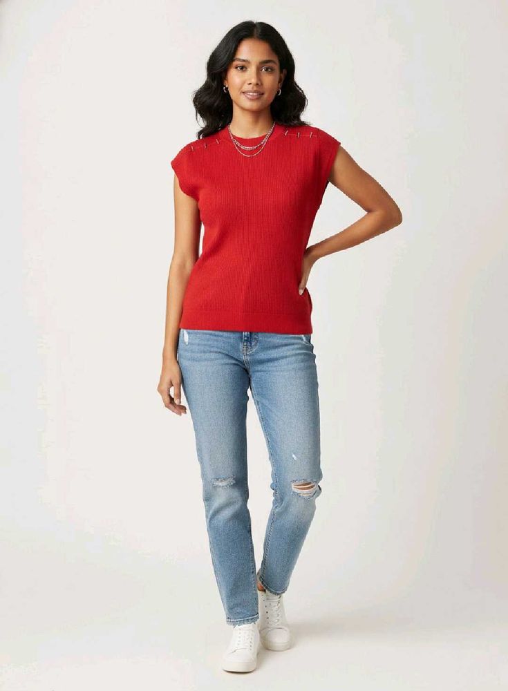 Red Knit Top 😍