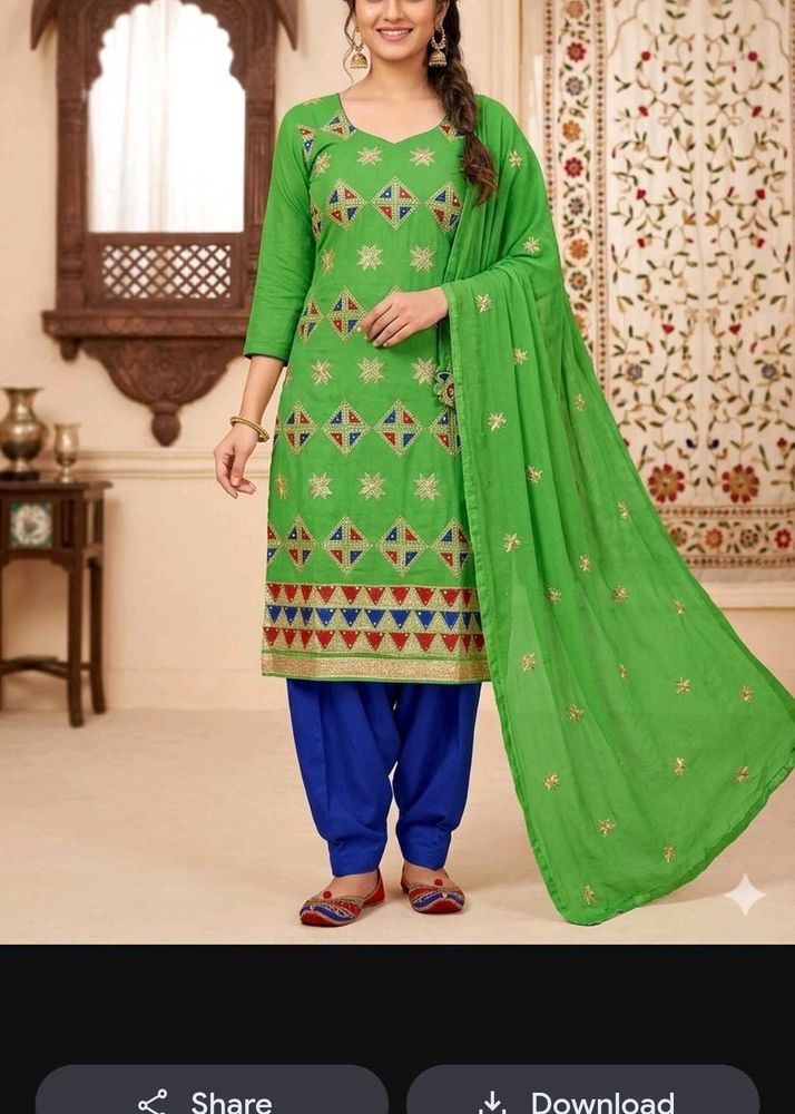 Vibrant Green Embroidered Kurta Set