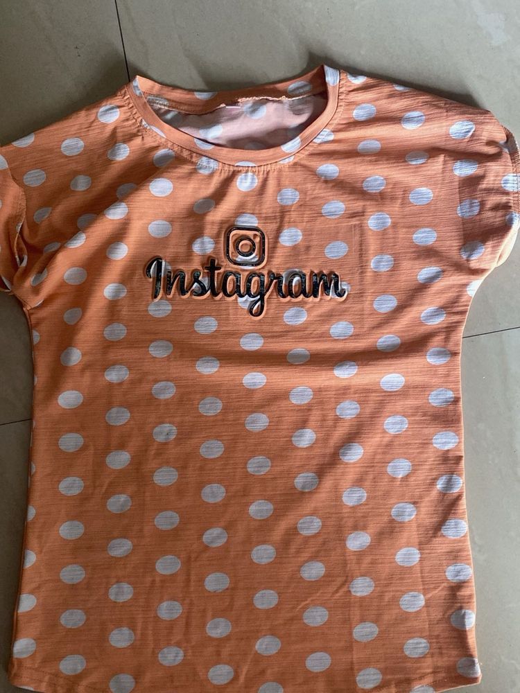 Orange Polka Dot Instagram T-Shirt