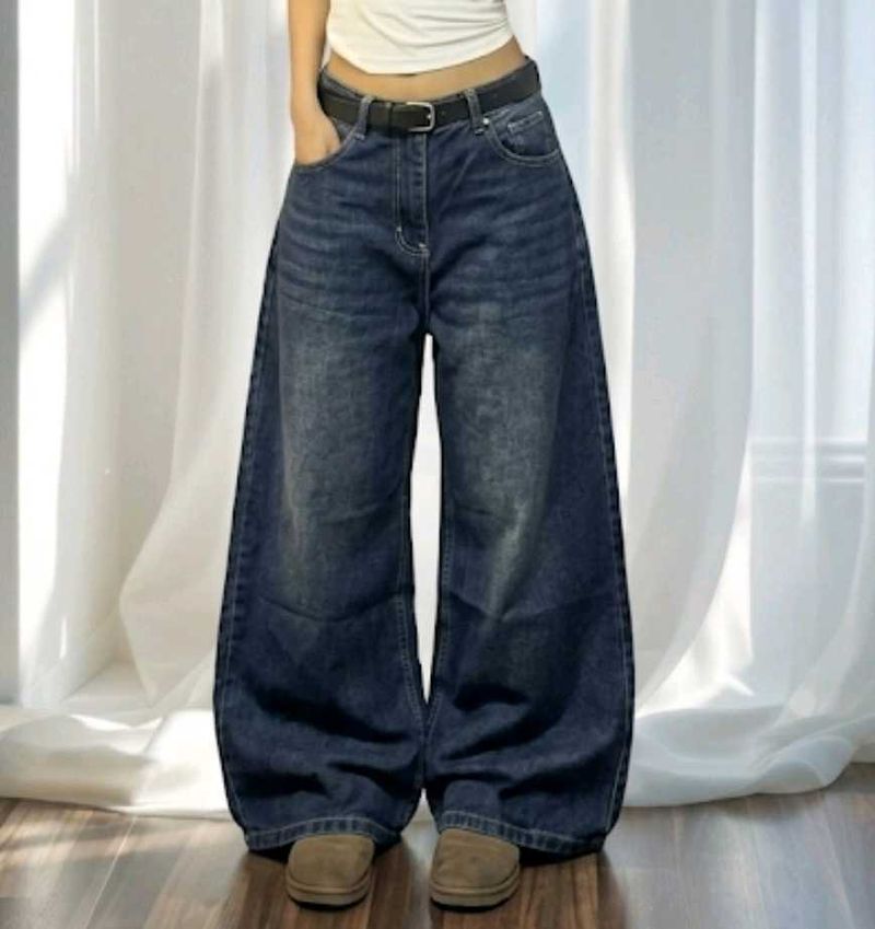 Wide Leg Denim Jeans