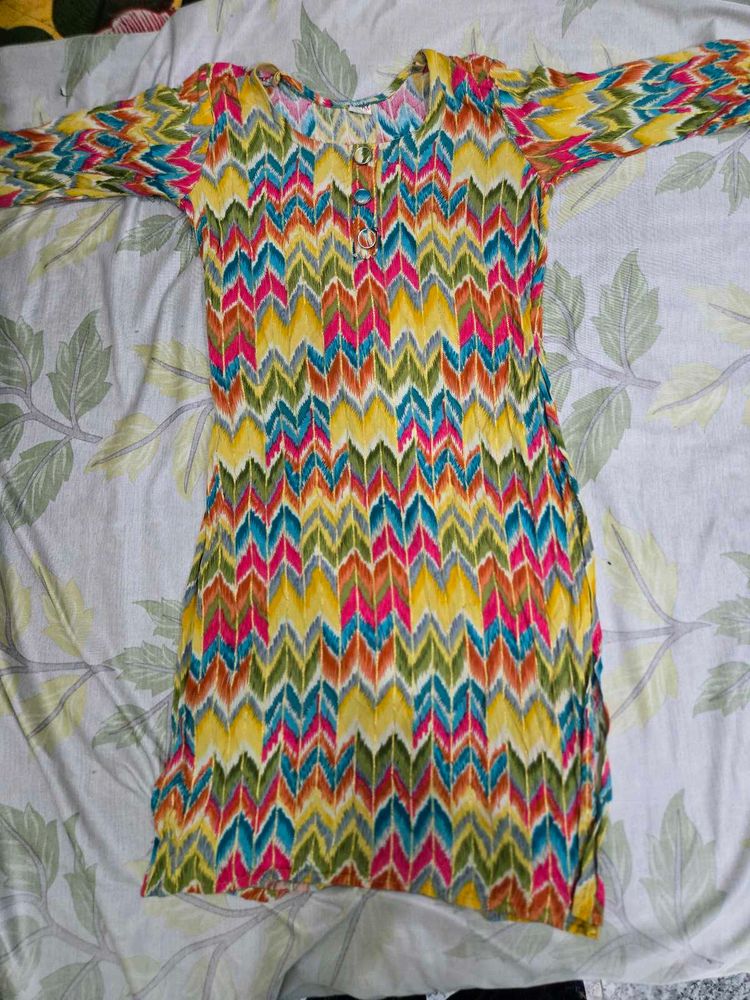 Vibrant Zigzag Print Kurta