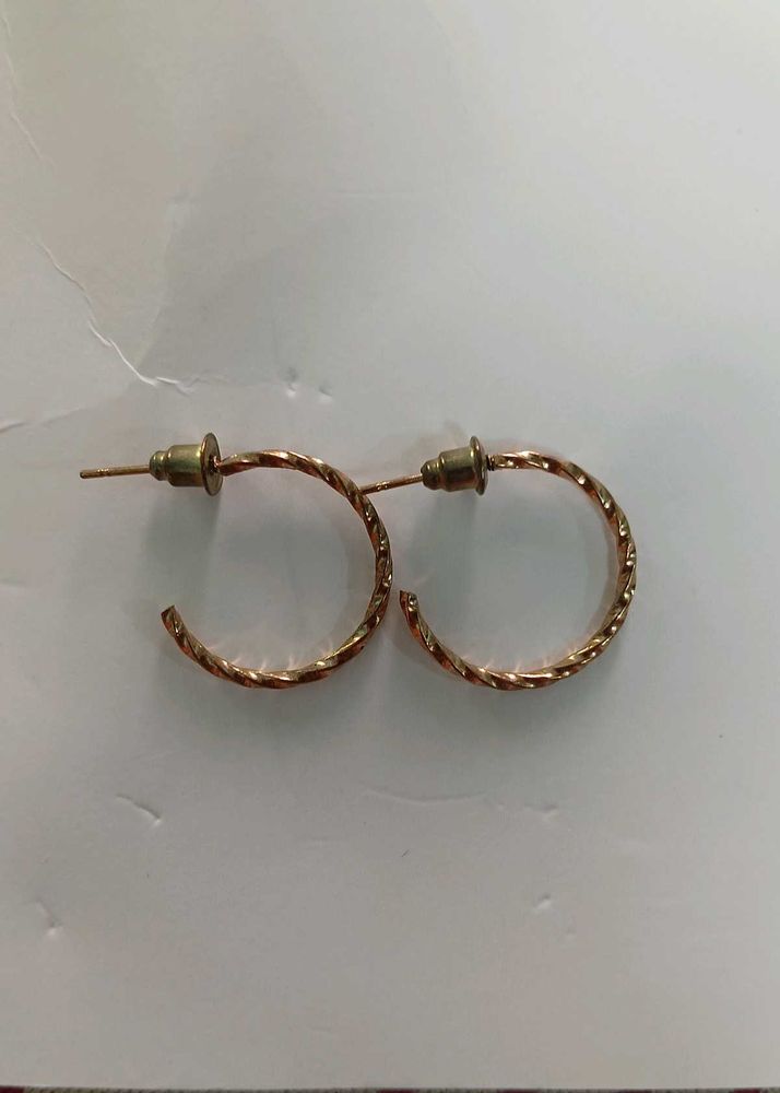 golden twisted Hoop Earrings