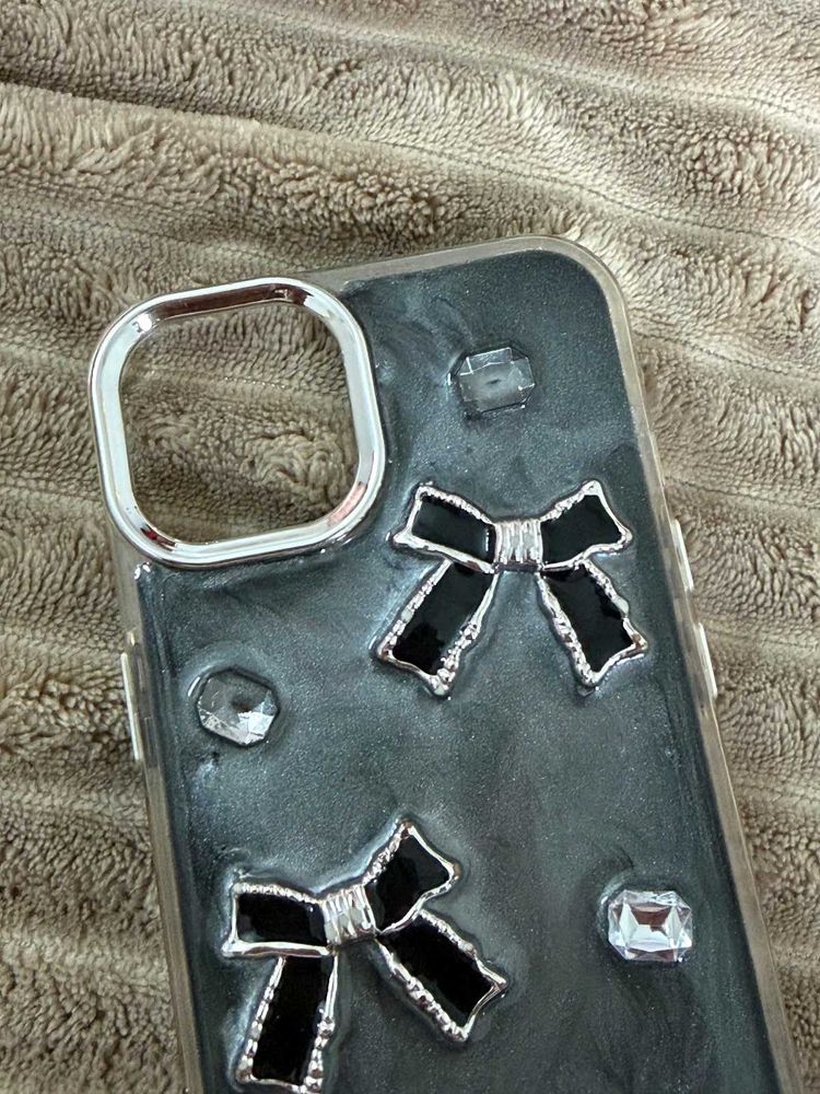 Iphone 15 Cute Bow &amp; Rhinestone Phone Case