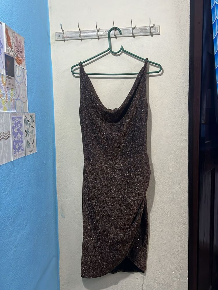 Sparkly Ruched Mini Dress