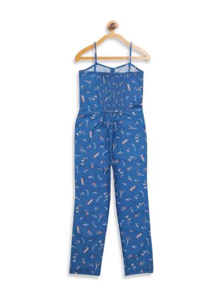 Elle Kids Blue Printed Jumpsuit .Rakhi Sell