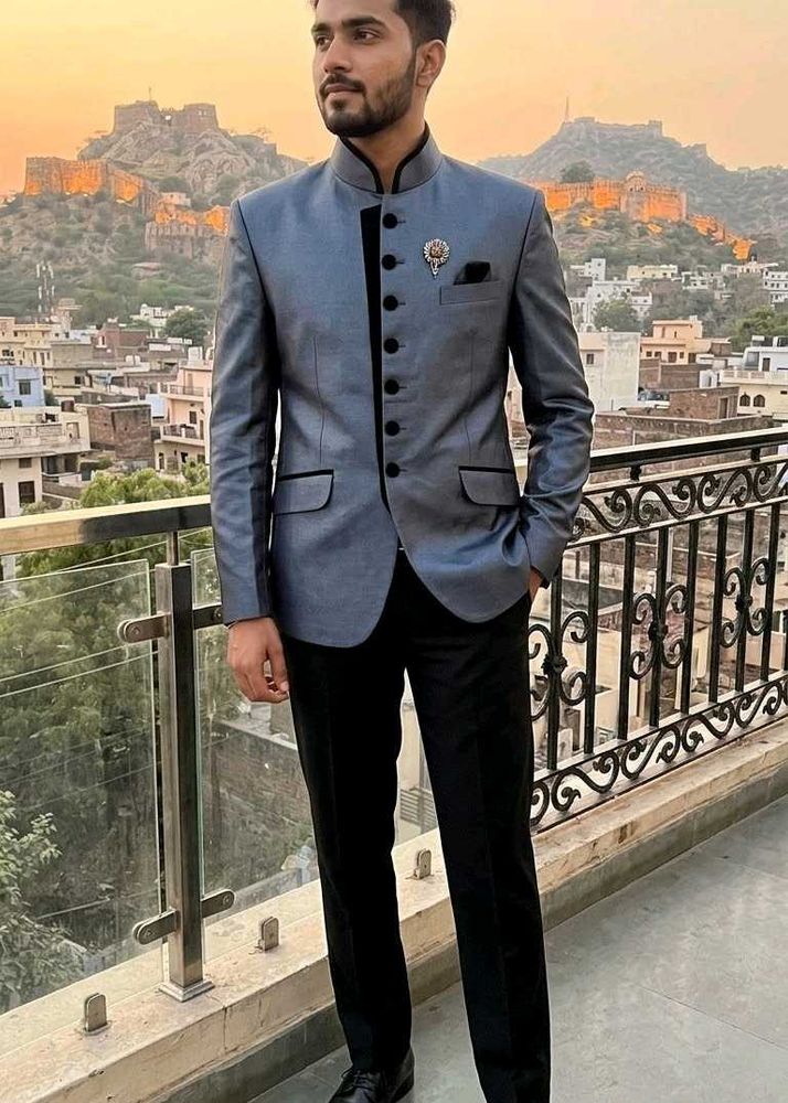 Stylish Grey Bandhgala Jacket