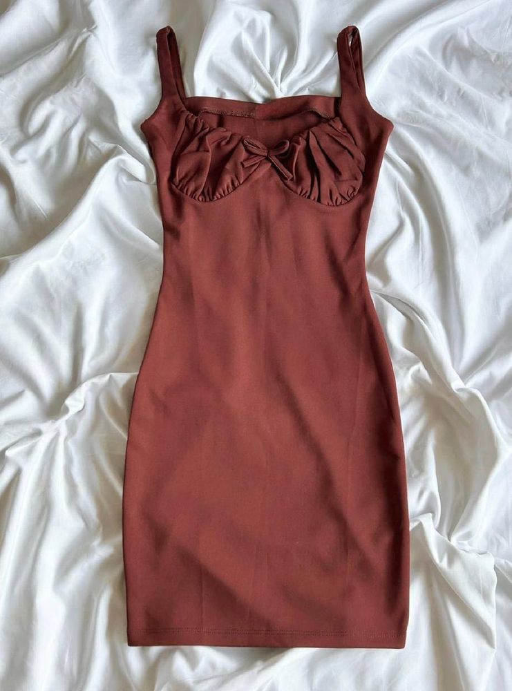 Chic Rusty Red Mini Dress