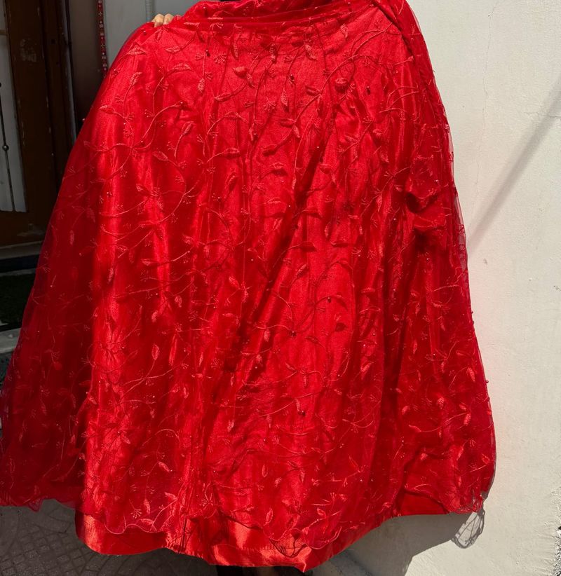 Stunning Red Embellished Lehenga